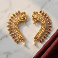 Antique Finish Peacock Earcuffs